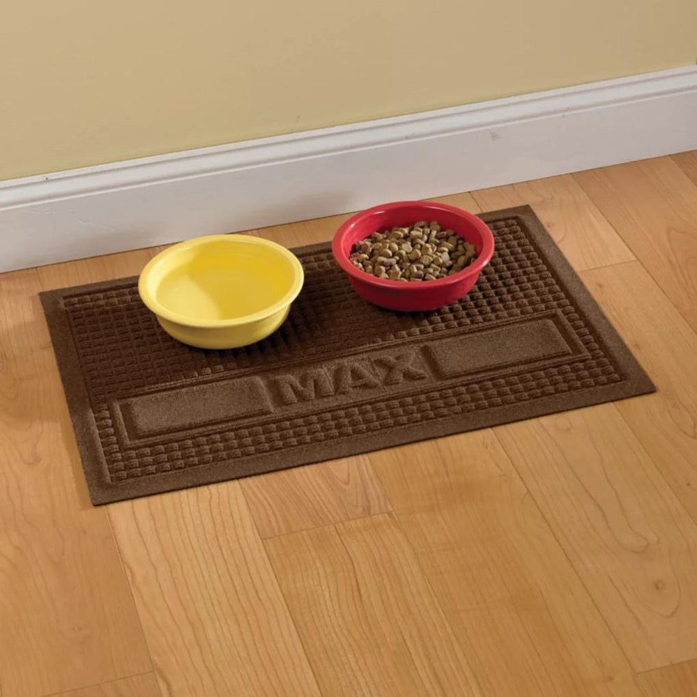 Orvis Bowls, Feeders & Food Storage | Personalized Recycled Water Trapper® Grid Pet Placemat Dark Brown - Dogs/Home Goods
