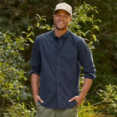 Orvis Button-Down Shirts | Garment-Dyed Poplin Long-Sleeve Shirt True Navy - Men