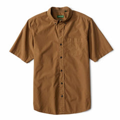 Orvis Button-Down Shirts | Garment-Dyed Poplin Short-Sleeve Shirt Field Khaki - Men