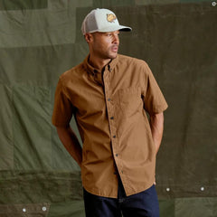 Orvis Button-Down Shirts | Garment-Dyed Poplin Short-Sleeve Shirt Field Khaki - Men