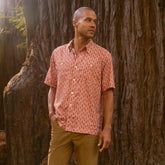 Orvis Button-Down Shirts | Hemp/TENCEL™ Short-Sleeve Shirt Red Clay Fish - Men