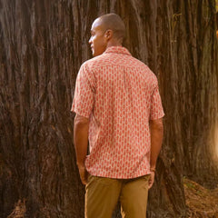 Orvis Button-Down Shirts | Hemp/TENCEL™ Short-Sleeve Shirt Red Clay Fish - Men