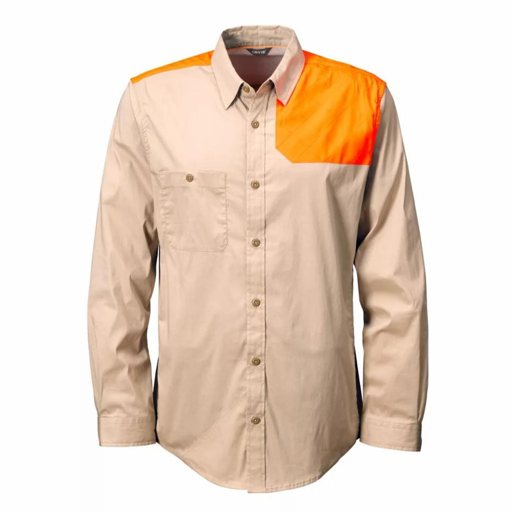 Orvis Button-Down Shirts | Men’s Left-Hand Long-Sleeved Featherweight Shooting Shirt Blaze Sand - Men/Hunt