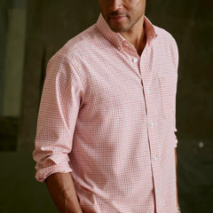 Orvis Button-Down Shirts | Men's Ultralight Comfort Stretch Long-Sleeve Shirt Red Clay/white - Men