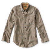 Orvis Button-Down Shirts | Spencer Houndstooth Pure Cotton Shirt Tan/navy - Men
