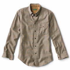 Orvis Button-Down Shirts | Spencer Houndstooth Pure Cotton Shirt Tan/navy - Men