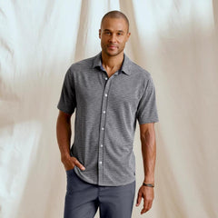 Orvis Button-Down Shirts | Three Forks Knit Short-Sleeve Shirt True Navy/titanium - Men