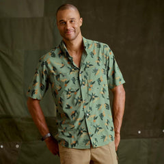 Orvis Button-Down Shirts | Tropic Tech Printed Short-Sleeved Shirt Aloe Tarpon - Men