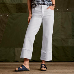 Orvis Denim | Kut From The Kloth® Charlotte High-Rise Wide-Leg Cuffed Jeans White - Women