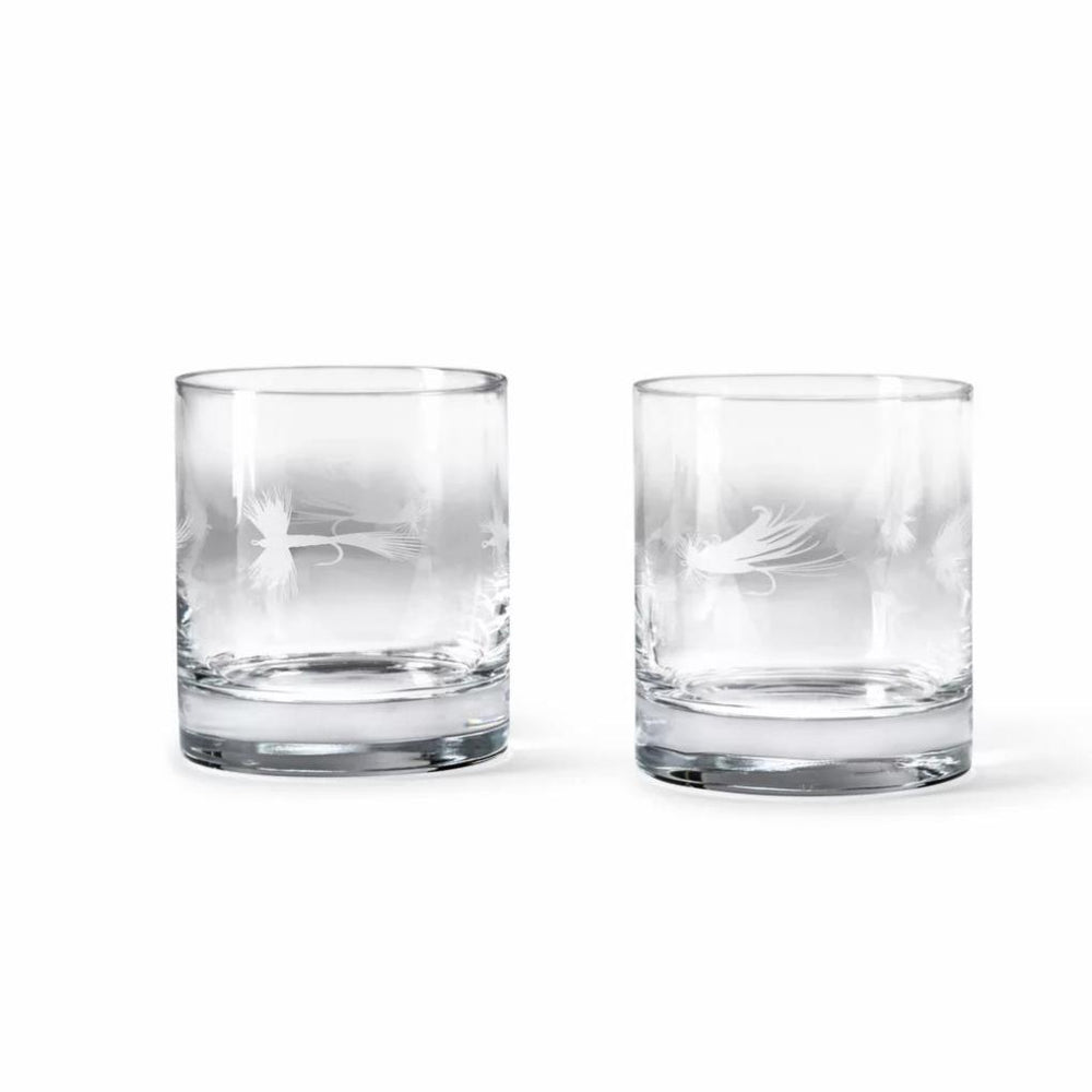 Orvis Glassware & Bar | Fly Fishing Cocktail Glasses Dry Flies - Home Goods