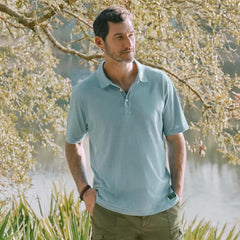 Orvis Polo Shirts | Bromley Polo Mineral Blue - Men
