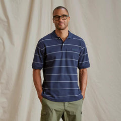Orvis Polo Shirts | Orvis Signature Polo True Navy/snow Stripe - Men