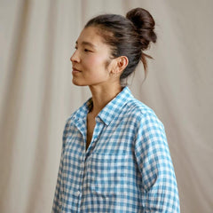 Orvis Shirts & Tops | Everyday Lightweight Plaid Long-Sleeve Boyfriend Shirt Indigo Gingham - Women
