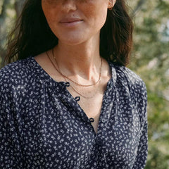 Orvis Shirts & Tops | Lightweight Blouson-Sleeve Shirt Navy Ditsy Tulip - Women