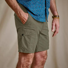 Orvis Shorts | Men's 1856 Stretch Poplin Cargo Shorts Tarragon - Men