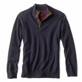 Orvis Sweaters | Merino Button Mockneck Sweater Navy - Men