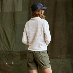 Orvis Sweatshirts | Lightweight Polo Sweatshirt Light Gray Heather/snow Stripe - Women