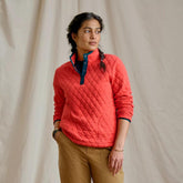 Orvis Sweatshirts | Outdoor Quilted 1/4-Snap Sweatshirt Papaya - Women