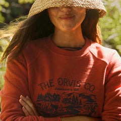 Orvis Sweatshirts | Women's Montana Morning® Logo Crewneck Sweatshirt Papaya - Women
