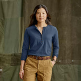 Orvis Tees | Bromley Slub Long-Sleeve Henley True Navy - Women