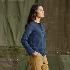 Orvis Tees | Bromley Slub Long-Sleeve Henley True Navy - Women