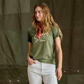 Orvis Tees | Bromley Slub Short-Sleeve Logo Crewneck Tee Moss - Women