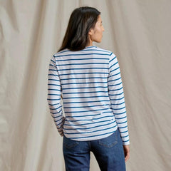 Orvis Tees | Perfect Relaxed Long-Sleeve Crew White/pacific Stripe - Women
