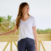 Orvis Tees | Perfect Relaxed Short-Sleeve V-Neck Tee White - Women