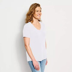 Orvis Tees | Perfect Relaxed Short-Sleeve V-Neck Tee White - Women