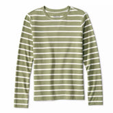 Orvis Tees | Perfect True Long-Sleeve Crew Olivine/white Stripe - Women