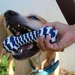 Orvis Toys | Braided Dog Toys - Bone Navy/white - Dogs