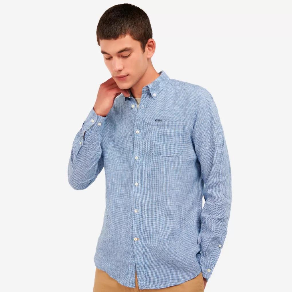 Orvis Button-Down Shirts | Barbour® Linton Tailored Long-Sleeve Shirt Navy - Men