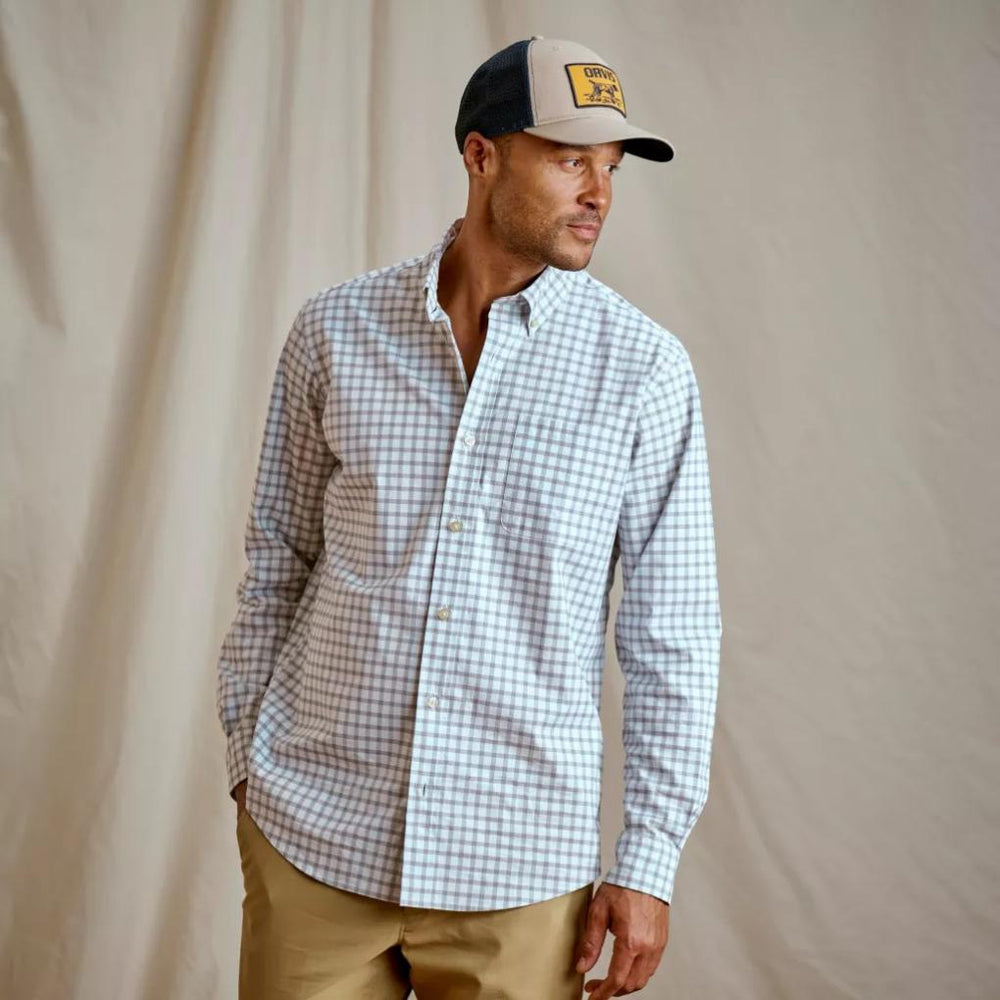 Orvis Button-Down Shirts | Comfort Zone Long-Sleeve Shirt Blue Mist/white - Men