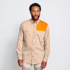 Orvis Button-Down Shirts | Men’s Left-Hand Long-Sleeved Featherweight Shooting Shirt Blaze Sand - Men/Hunt