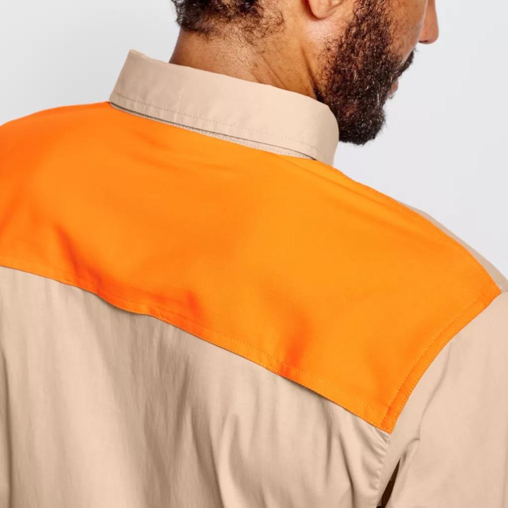 Orvis Button-Down Shirts | Men’s Left-Hand Long-Sleeved Featherweight Shooting Shirt Blaze Sand - Men/Hunt