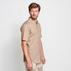 Orvis Button-Down Shirts | Men’s Short-Sleeved Featherweight Shooting Shirt Blaze Sand - Men/Hunt