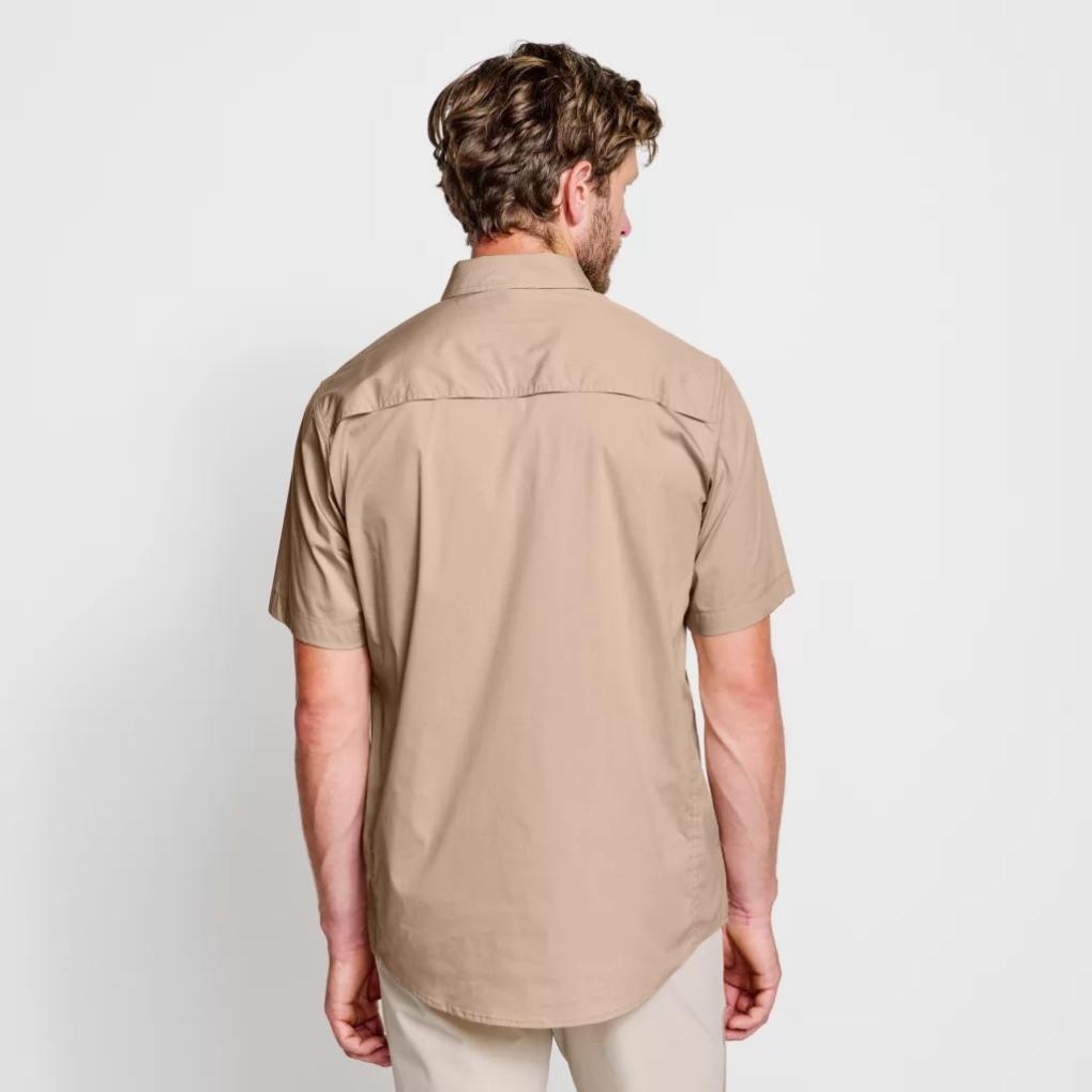 Orvis Button-Down Shirts | Men’s Short-Sleeved Featherweight Shooting Shirt Blaze Sand - Men/Hunt