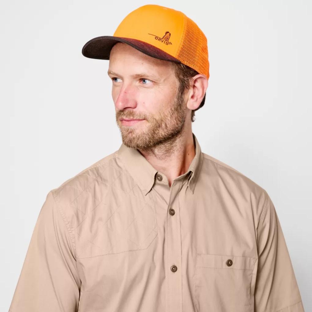 Orvis Button-Down Shirts | Men’s Short-Sleeved Featherweight Shooting Shirt Blaze Sand - Men/Hunt