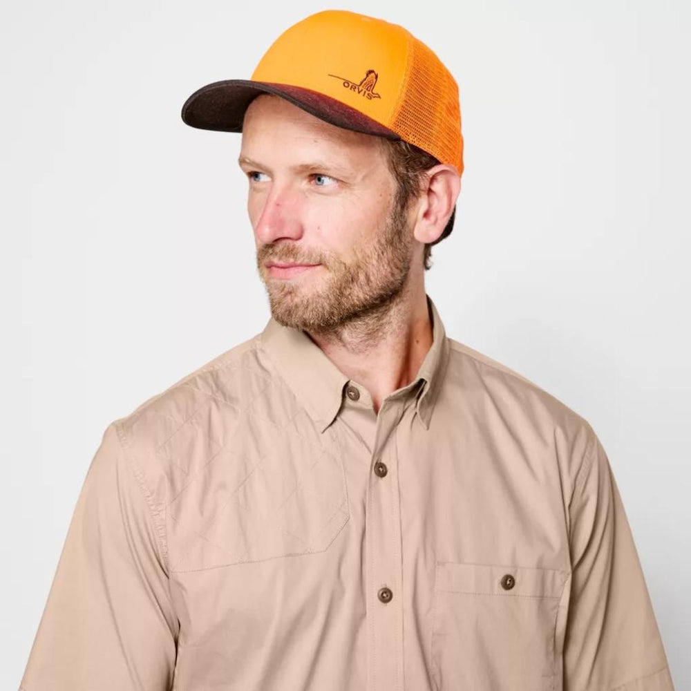 Orvis Button-Down Shirts | Men’s Short-Sleeved Featherweight Shooting Shirt Blaze Sand - Men/Hunt