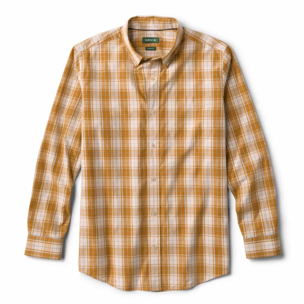 Orvis Button-Down Shirts | Men's Heritage Poplin Long-Sleeve Shirt Pilsner/snow - Men