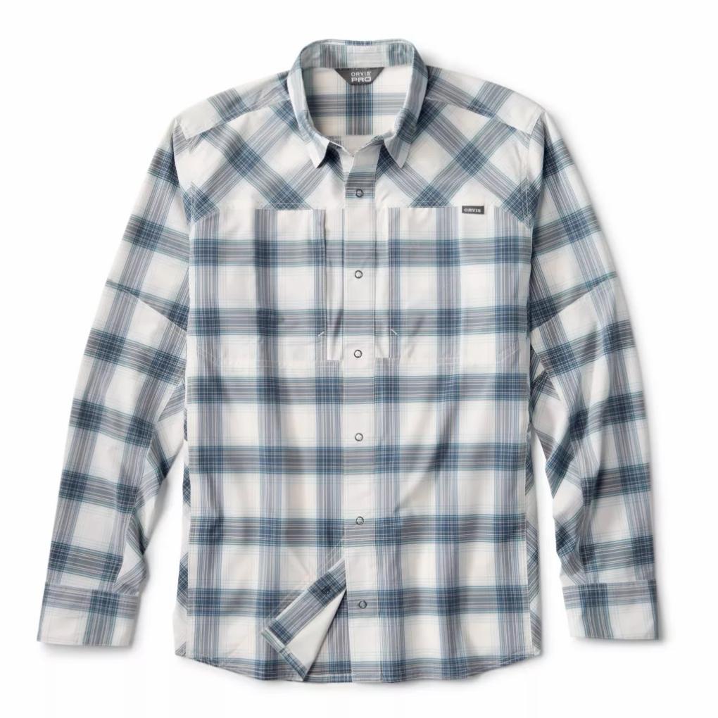 Orvis Button-Down Shirts | Men's PRO Stretch Long-Sleeve Shirt Storm Plaid - Men/Fly Fishing