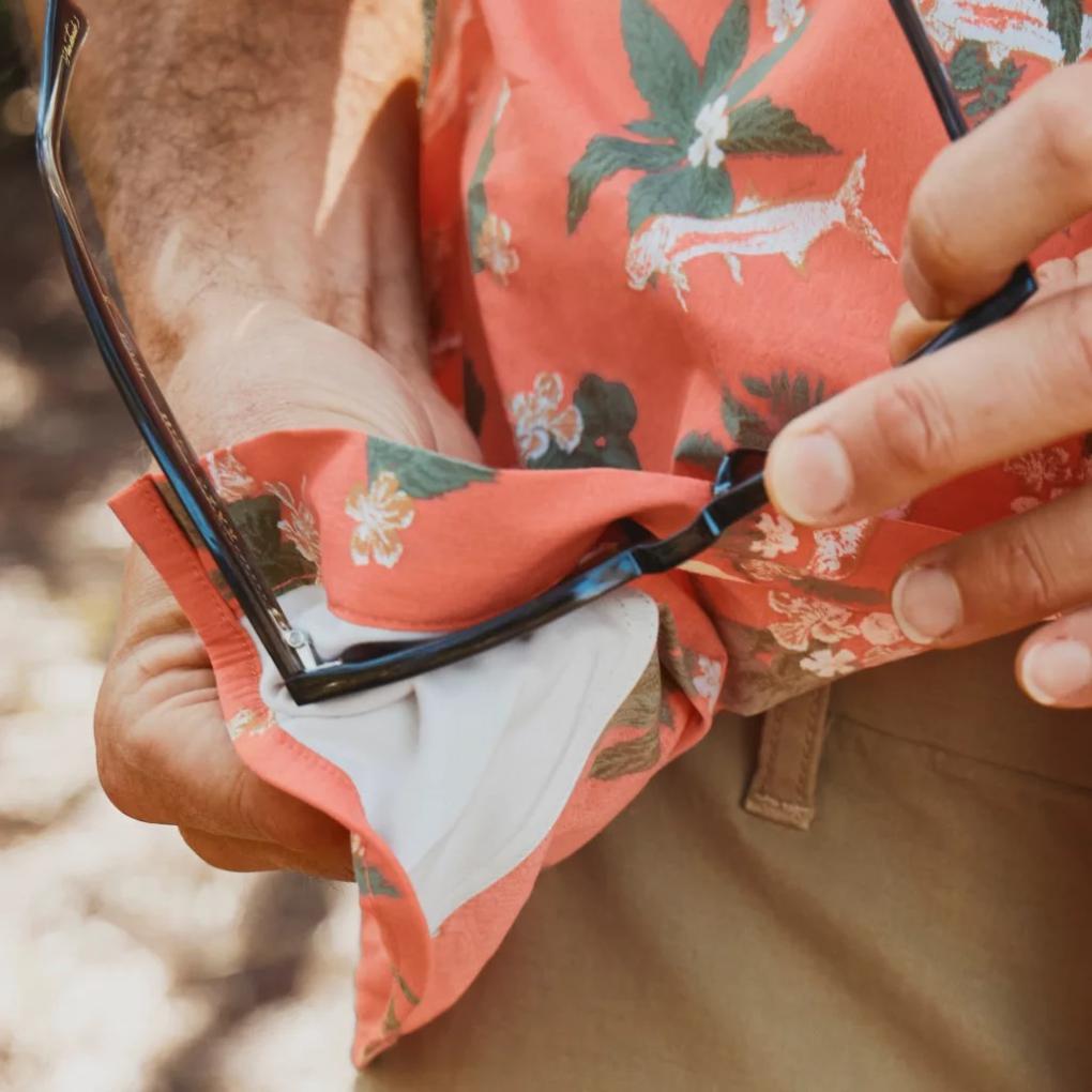 Orvis Button-Down Shirts | Men's River Guide Western Print Short-Sleeve Shirt 2.0 Papaya Tarpon - Men