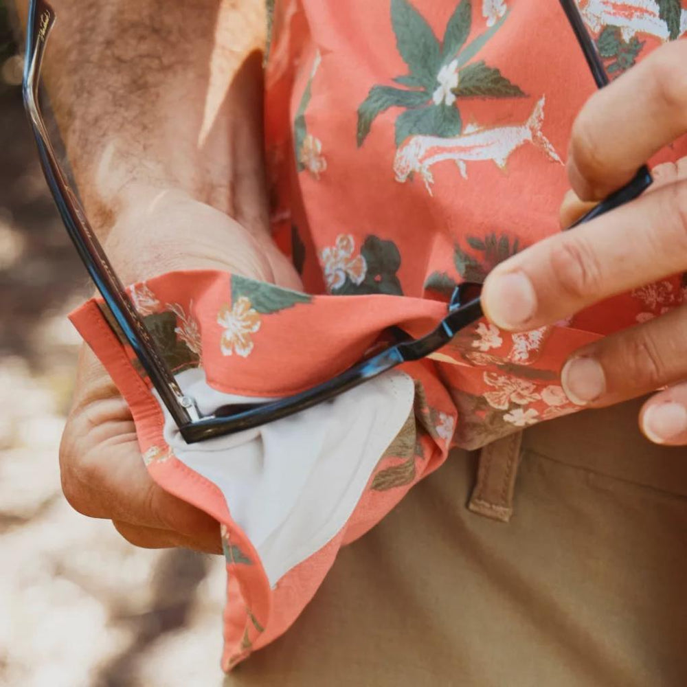 Orvis Button-Down Shirts | Men's River Guide Western Print Short-Sleeve Shirt 2.0 Papaya Tarpon - Men