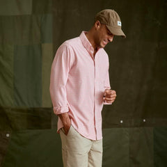 Orvis Button-Down Shirts | Men's Ultralight Comfort Stretch Long-Sleeve Shirt Red Clay/white - Men