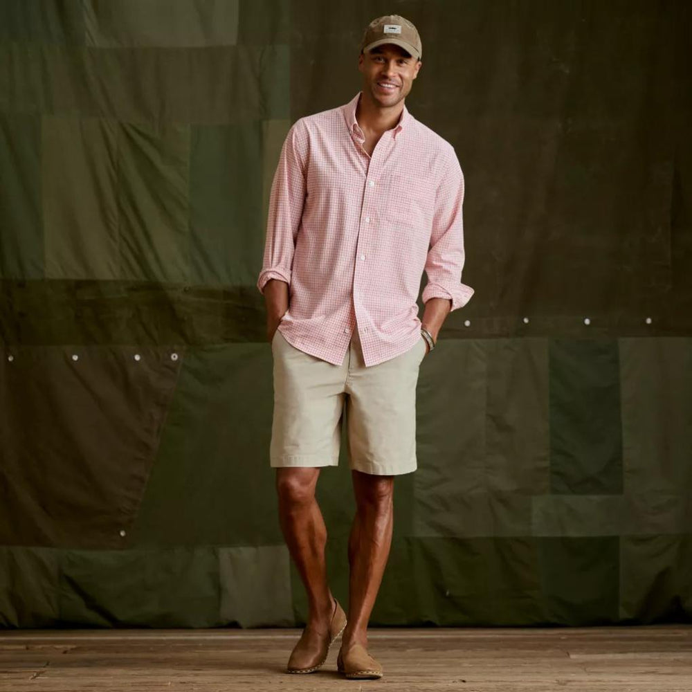 Orvis Button-Down Shirts | Men's Ultralight Comfort Stretch Long-Sleeve Shirt Red Clay/white - Men