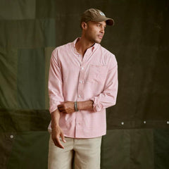 Orvis Button-Down Shirts | Men's Ultralight Comfort Stretch Long-Sleeve Shirt Red Clay/white - Men