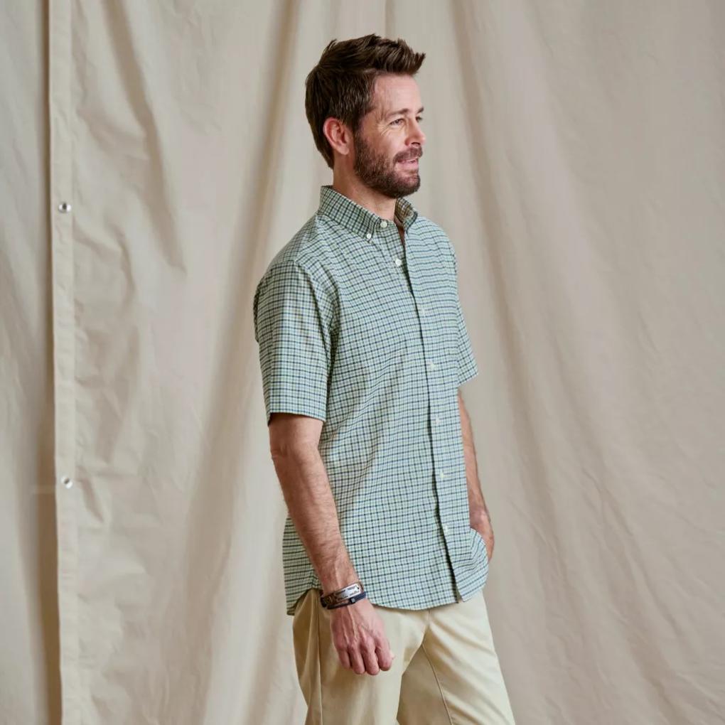 Orvis Button-Down Shirts | No-Work Short-Sleeve Shirt Blue Lagoon/aloe - Men