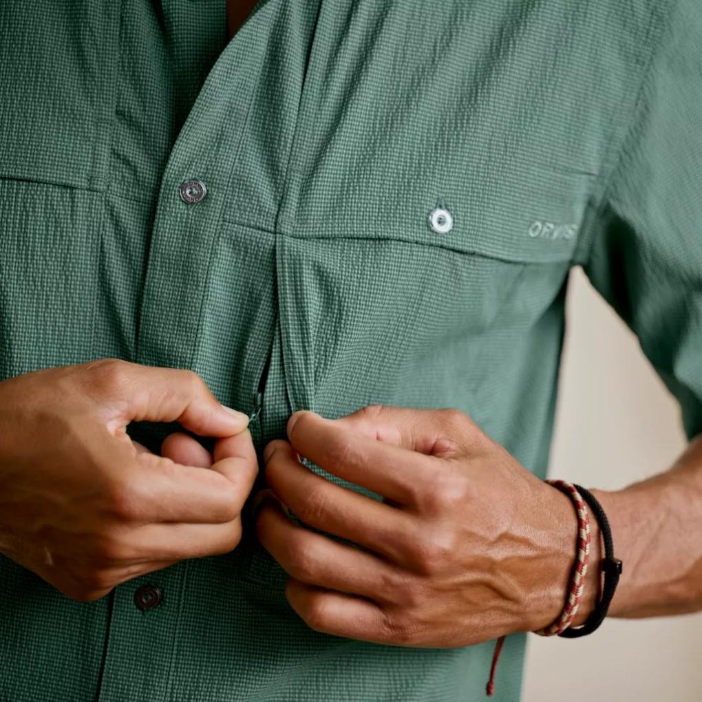 Orvis Button-Down Shirts | Open Air Caster Short-Sleeve Shirt Peacock/aloe - Men/Fly Fishing