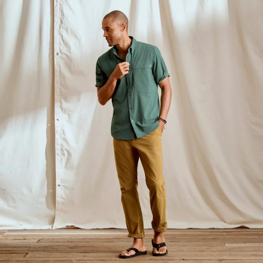 Orvis Button-Down Shirts | Open Air Caster Short-Sleeve Shirt Peacock/aloe - Men/Fly Fishing