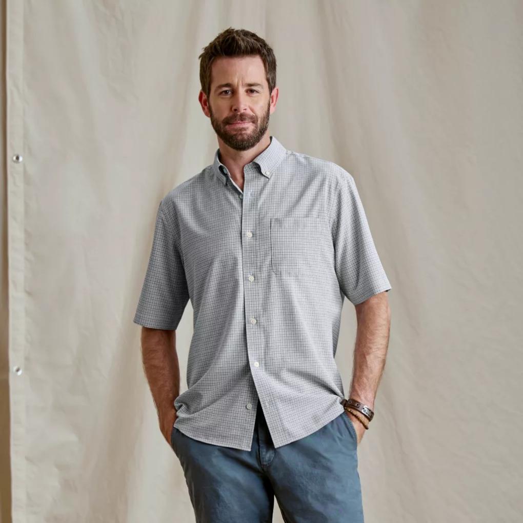 Orvis Button-Down Shirts | Out-Of-Office Comfort Stretch Short-Sleeve Shirt Carbon/white - Men
